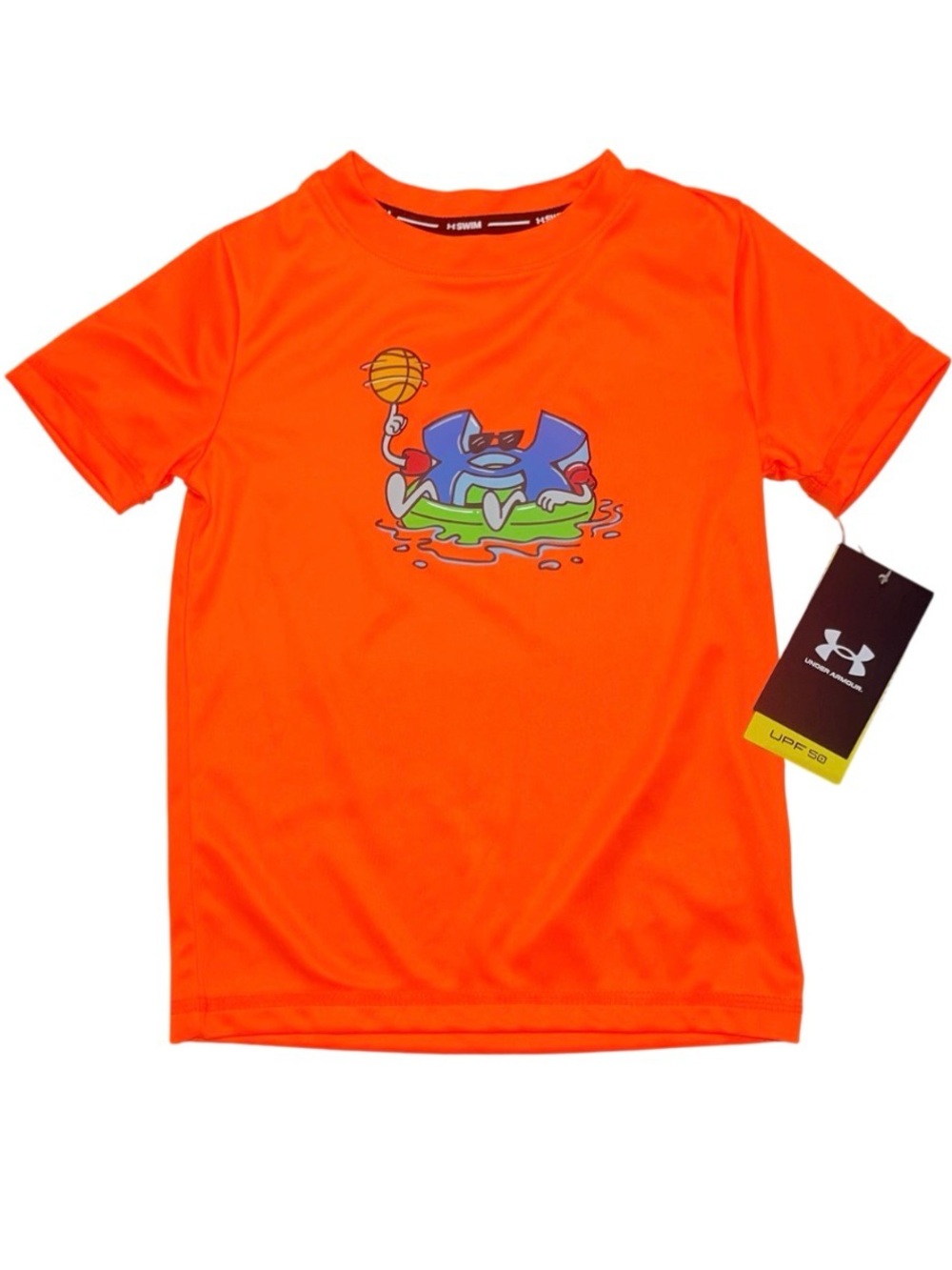 Under Armour Orange Sports  Basketball  Swim Leash Guard NWT Boys 4 UPF 50
